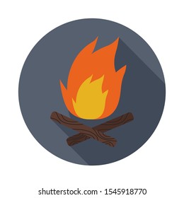 Vetor flat icon - bonfire/fire and firewood/flame
