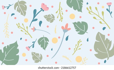 Vetor  floral background color pastel pattern on a white background