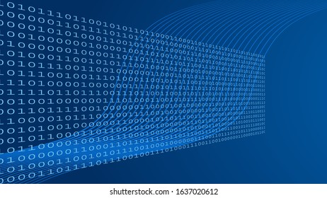 Vetor Illustration Of Binary Code Blue Background