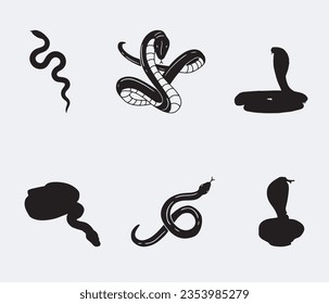 Vetor illustration Reptile snake or serpent flat icon for animal apps and websites