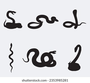 Vetor illustration Reptile snake or serpent flat icon for animal apps and websites