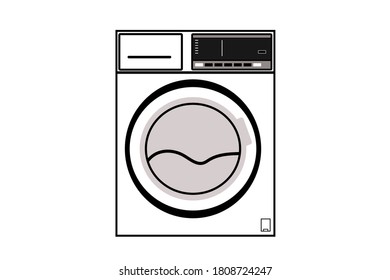 Vetor, ilustración y lavadora 