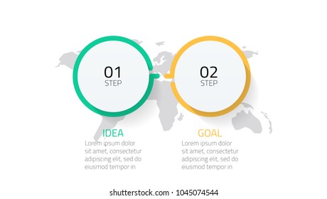 Vetor infographics elements. Template for annual report, presentation, chart. Business concept with 2 options, parts, steps or processes.