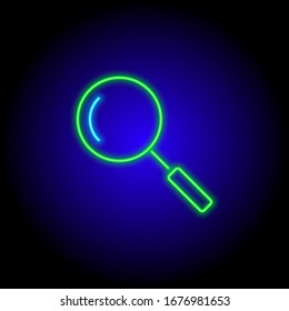 vetor neon flat design icon of analysis equioment tool magnifier symbol isolated