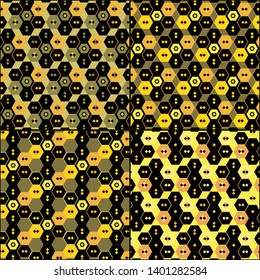 vetor pentagon which forms a line with variations in black and yellow