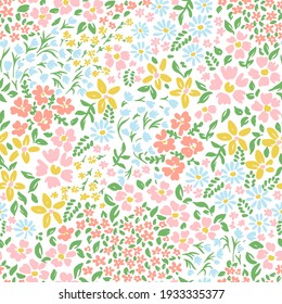 Vetor seamless floral colorful pattern on a white background