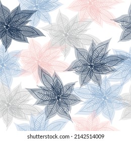 Vetor seamless floral colorful pattern on a white background Botanical Motifs scattered random.