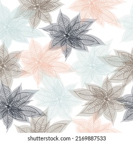 Vetor seamless floral colorful pattern on a white background Botanical Motifs scattered random.