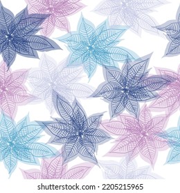 Vetor seamless floral colorful pattern on a white background Botanical Motifs scattered random.