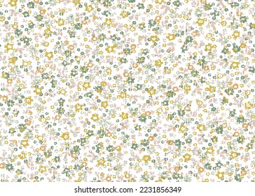 Vetor seamless floral colorful pattern on a white background,Blooming spring meadow seamless pattern.Floral liberty pattern. Plant background for fashion, tapestries, prints. Modern floral design .