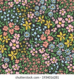 Vetor seamless floral pattern on a dark background