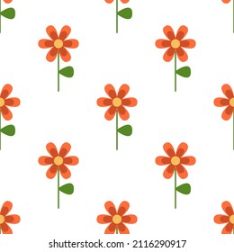 Vetor seamless pattern with scandinavian flowers. Cute design.