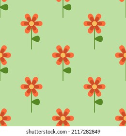 Vetor seamless pattern with scandinavian flowers. Cute design.