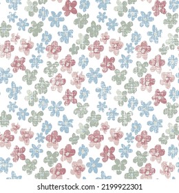 Vetor spring seamless floral colorful pattern on a white background,Repeatable floral pattern consisting of colorful scatter flowers on white background.