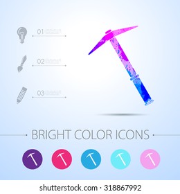 Vetor watercolor pick icon with infographic elements 