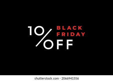 Vetorial Lettering Black Friday for Sale Label 10% off in Black Background