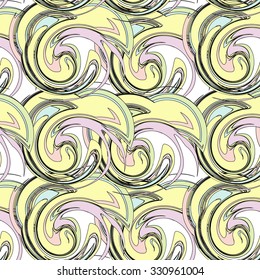 Vetror seamless pattern from spiral elements. A background for a brown paper, walls, backgrounds.