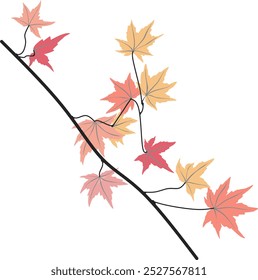 VeVector art autumn maple leaf vector with aesthetic and warm colors for editing banners, posters, covers and other aesthetic icons