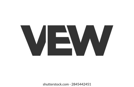 VEW logo design template with strong and modern bold text. Initial based vector logotype featuring simple and minimal typography. Trendy company identity ideal for businesses brand presence.