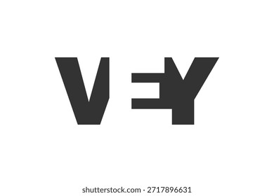 Projeto do logotipo VEY. letra inicial V E Y estilo de fonte em negrito para start-ups de tecnologia, consultoria, marca corporativa. Nome criativo da empresa, manchetes identidade tipográfica, logotipo moderno. Ilustração vetorial.