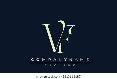 VF abstract Logo. Elegantly Designed Minimalist Monogram Logo with Stylish Lettering. Sophisticated and sleek minimalist monogram showcasing unique lettering design.