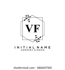 VF Beauty vector initial logo, handwriting logo of initial signature, wedding, fashion, jewerly, boutique, floral and botanical with creative template for any company or business.