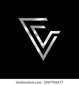 VF combination logo icon. Initial identity Letter V and F logo design vector template