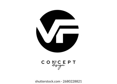 VF Criativo Espaço Negativo Círculo Monograma Design de logotipo