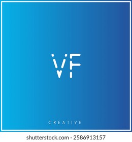 VF Creative Premium Vector latter logo design. Creative Logo. Elegant leaves.  modern design. Vector Illustration logo. Creative Minimal feminine monogram and logo.