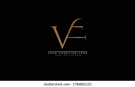 VF FV abstract vector logo monogram template
