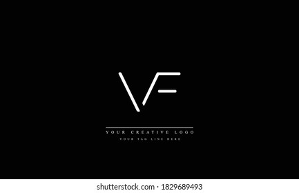 plantilla de monograma del logotipo del vector abstracto de VF FV