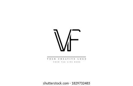 plantilla de monograma del logotipo del vector abstracto de VF FV