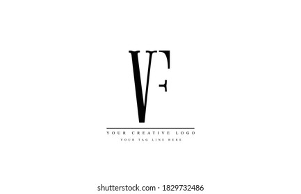plantilla de monograma del logotipo del vector abstracto de VF FV