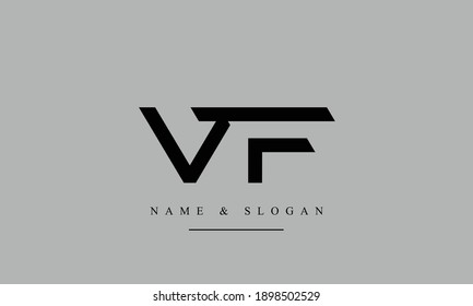 VF FV abstract vector logo monogram template