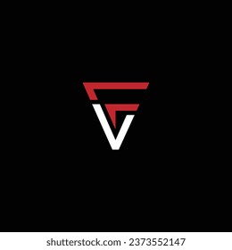 Diseño de letras VF o FV ‍. Resumen sobresaliente negocio profesional impresionante empresa de marca artística de diferentes colores logotipo de ilustración.