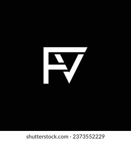 VF or FV ‍letter design. Abstract outstanding professional business awesome artistic branding company different colors illustration logo.