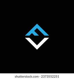 VF or FV ‍letter design. Abstract outstanding professional business awesome artistic branding company different colors illustration logo.