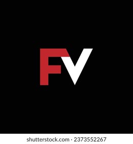 VF or FV ‍letter design. Abstract outstanding professional business awesome artistic branding company different colors illustration logo.