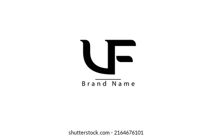 VF FV V F abstract vector logo monogram template