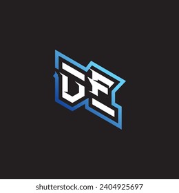 VF initial gaming team, youtube, twitch and clipart stock illustration logo