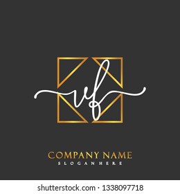 VF Initial Handwriting logo template vector