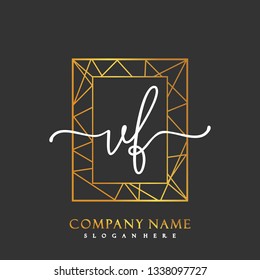 VF Initial Handwriting logo template vector
