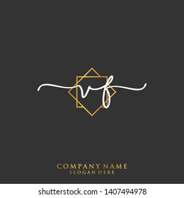 VF Initial handwriting logo template