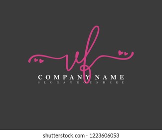 VF Initial handwriting logo vector