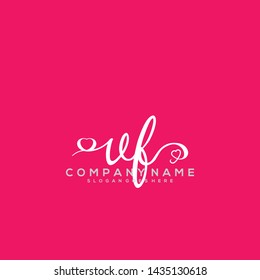 VF Initial handwriting logo vector
