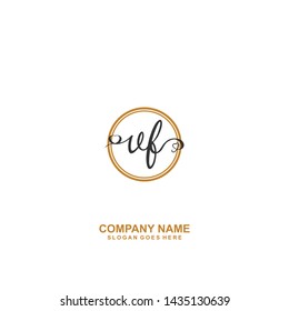 VF Initial handwriting logo vector