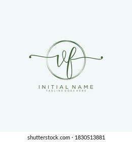 VF Initial handwriting logo vector