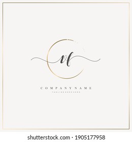 VF Initial Letter Handschrift Logo handgezeichnet Vorlage Vektorgrafik, Logo für Kosmetik, Kosmetik, Hochzeit, Mode und Wirtschaft
