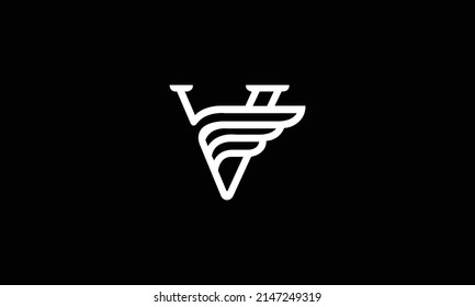 diseño de icono vectorial de la plantilla de logotipo de la letra inicial del VF
