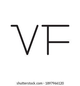 logotipo vf de vector de letra inicial